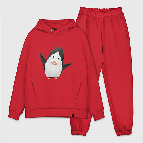 Мужской костюм оверсайз Cartoon penguin / Красный – фото 1