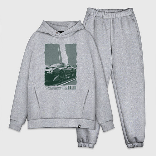 Мужской костюм оверсайз Постер спорткара / Меланж – фото 1