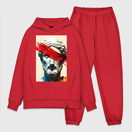 Мужской костюм оверсайз Штрих на античной статуе / Красный – фото 1