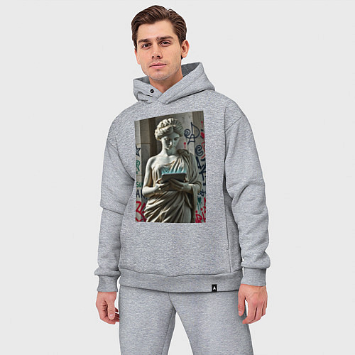 Мужской костюм оверсайз Стрит арт и античность / Меланж – фото 3