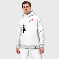 Мужской костюм оверсайз Девочка и топор, цвет: белый — фото 2