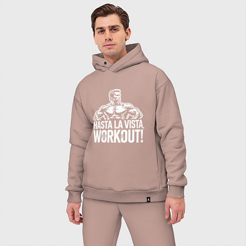Мужской костюм оверсайз Arnold - hasta la vista workout / Пыльно-розовый – фото 3