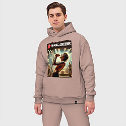 Мужской костюм оверсайз Мик Джагер - Роллинг Стоунз, цвет: пыльно-розовый — фото 2