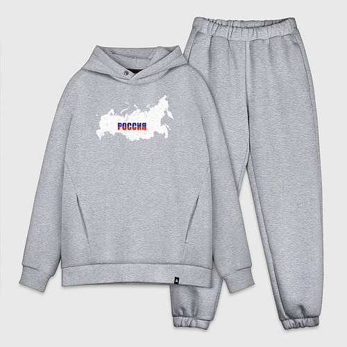 Мужской костюм оверсайз Россия карта / Меланж – фото 1