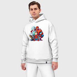 Мужской костюм оверсайз Spider-Man is Rick and Mortys friend, цвет: белый — фото 2