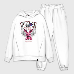 Мужской костюм оверсайз Sum 41 розовый кролик, цвет: белый