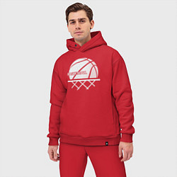 Мужской костюм оверсайз Basketball play, цвет: красный — фото 2