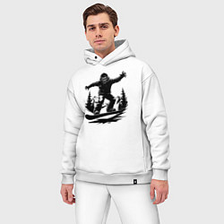 Мужской костюм оверсайз Сноубордист зомби в капюшоне, цвет: белый — фото 2