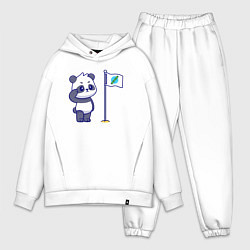 Мужской костюм оверсайз Флаг панды, цвет: белый