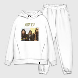 Мужской костюм оверсайз Nirvana band foto, цвет: белый