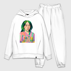 Мужской костюм оверсайз Билли Айлиш коллаж, цвет: белый