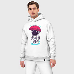 Мужской костюм оверсайз Космонавт с зонтом, цвет: белый — фото 2