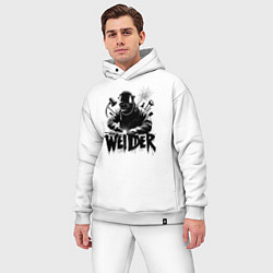 Мужской костюм оверсайз Сварщик граффити, цвет: белый — фото 2