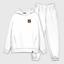 Мужской костюм оверсайз ФК Урал - маленький логотип, цвет: белый