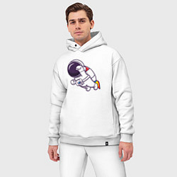 Мужской костюм оверсайз Супер космонавт в полёте, цвет: белый — фото 2