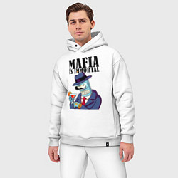 Мужской костюм оверсайз Мафиози Бендер - мафия бессмертна мем, цвет: белый — фото 2