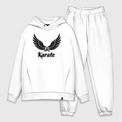 Мужской костюм оверсайз Крылатый стиль карате, цвет: белый