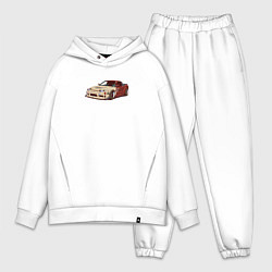 Мужской костюм оверсайз Японская машина арт, цвет: белый