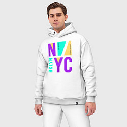 Мужской костюм оверсайз Районы в городе Нью-Йорк, цвет: белый — фото 2