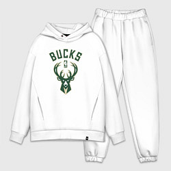 Мужской костюм оверсайз Милуоки Бакс - команда НБА, цвет: белый