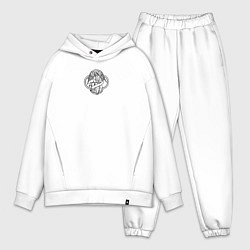 Мужской костюм оверсайз Если ангел твой за твоим плечом то гром и молния т, цвет: белый