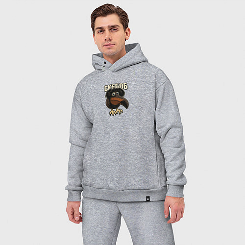 Мужской костюм оверсайз Скебоб птица мем / Меланж – фото 3