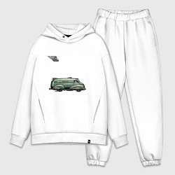 Мужской костюм оверсайз Летающий грузовик Bread ретрофутуризм, цвет: белый