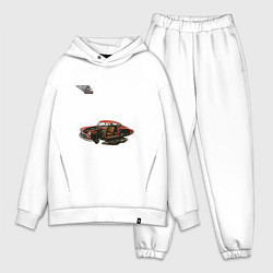 Мужской костюм оверсайз Летающая машина, ретрофутуризм