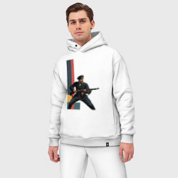 Мужской костюм оверсайз Поп-арт, белогвардеец, цвет: белый — фото 2