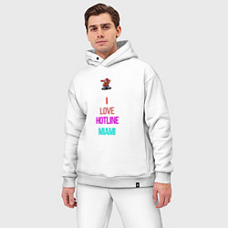 Мужской костюм оверсайз I love Hotline Miami, цвет: белый — фото 2