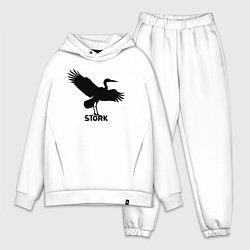 Мужской костюм оверсайз Аист граффити, цвет: белый