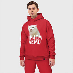 Мужской костюм оверсайз Приемлемо котик, цвет: красный — фото 2