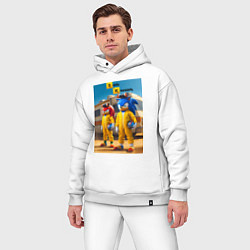 Мужской костюм оверсайз Ёжик Соник и ехидна пустились во все тяжкие, цвет: белый — фото 2