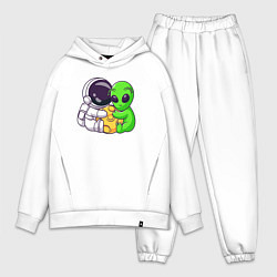 Мужской костюм оверсайз Наша луна, цвет: белый