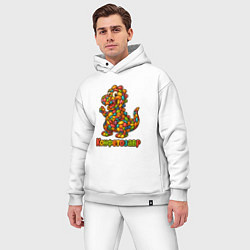 Мужской костюм оверсайз Конфетозавр, цвет: белый — фото 2