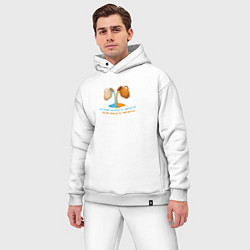 Мужской костюм оверсайз Лучше вода у друга голубой с желтым узор, цвет: белый — фото 2