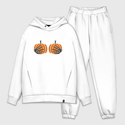 Мужской костюм оверсайз Хэллоуин Тыквы на груди