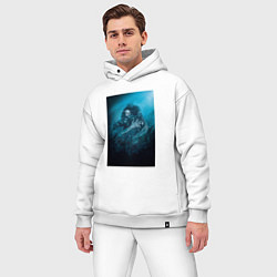 Мужской костюм оверсайз Форма воды, цвет: белый — фото 2