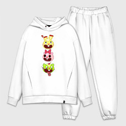 Мужской костюм оверсайз Happy Three Friends heads, цвет: белый