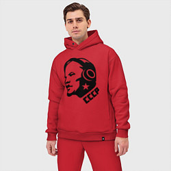 Мужской костюм оверсайз Ленин: музыка СССР, цвет: красный — фото 2