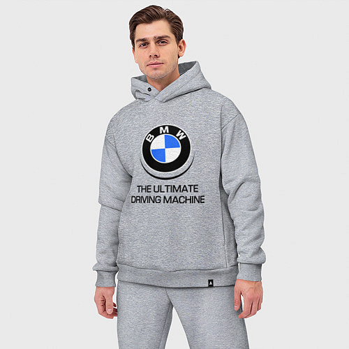 Мужской костюм оверсайз BMW Driving Machine / Меланж – фото 3