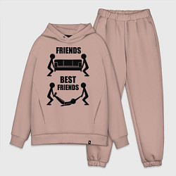 Мужской костюм оверсайз Best friends, цвет: пыльно-розовый