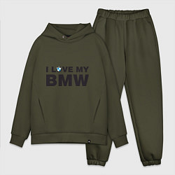 Мужской костюм оверсайз I love my BMW, цвет: хаки