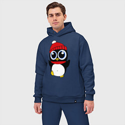 Мужской костюм оверсайз Удивленный пингвинчик, цвет: тёмно-синий — фото 2