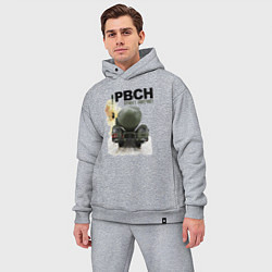 Мужской костюм оверсайз РВСН: Привет Америке, цвет: меланж — фото 2