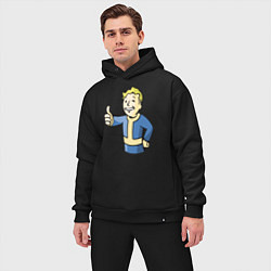 Мужской костюм оверсайз Fallout vault boy, цвет: черный — фото 2