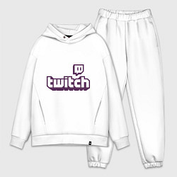 Мужской костюм оверсайз Twitch Logo, цвет: белый