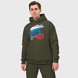 Мужской костюм оверсайз Российская Федерация, цвет: хаки — фото 2