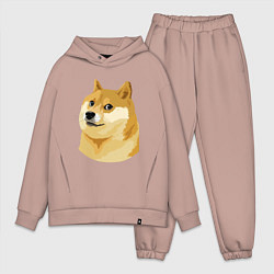 Мужской костюм оверсайз Doge, цвет: пыльно-розовый