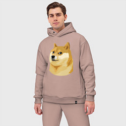 Мужской костюм оверсайз Doge, цвет: пыльно-розовый — фото 2